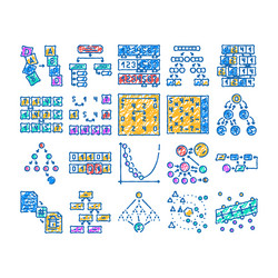 sorting algorithm data filter icon hand drawn vector image