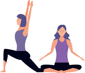 Women yoga poses Royalty Free Vector Image - VectorStock