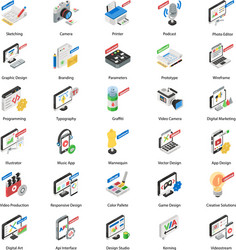 design resources in isometric pack vector