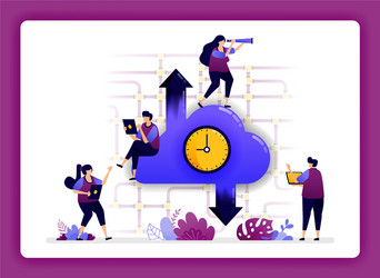 cloud data center speed internet access on vector image