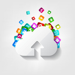 cloud upload icon application button vector image