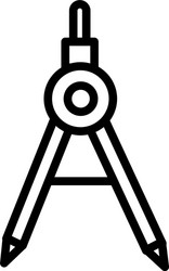 compass geometry tool architecture icon line style vector image