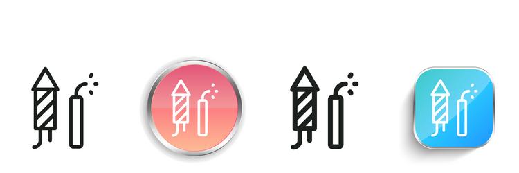 fireworks icon thin linear regular and button vector image