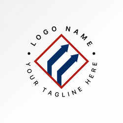 two lines arrow up 3d initial e font square vector image