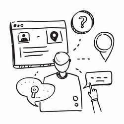 user profile with faq navigation concept vector image