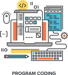 Coding Concepts Flat Line vector image