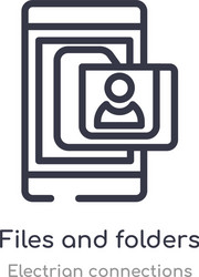 Files and folders outline icon isolated line from vector