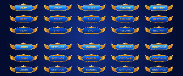 medieval game button animation sprite with crown vector image