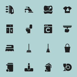 set of 16 editable cleanup icons includes symbols vector image