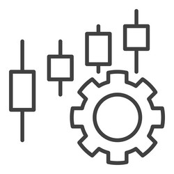 cog wheel and candlestick pattern settings thin vector image