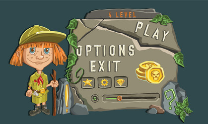 Kid girl explorer following path vector