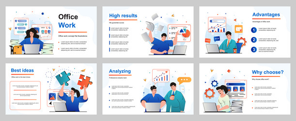 Office Work Concepts - Presentation Slides vector image