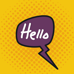 Speech bubble with hello message vector