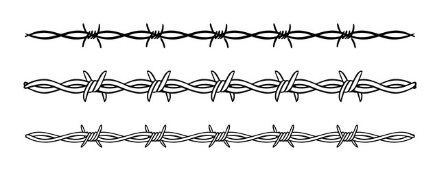 Barbed wire fence barbwire border chain Royalty Free Vector