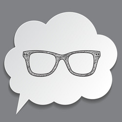 hand-drawn glasses in dream bubble isolated vector