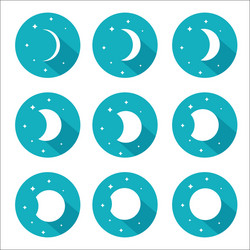 Moon phases crescent and full Royalty Free Vector Image