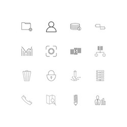 Web linear thin icons set outlined simple vector