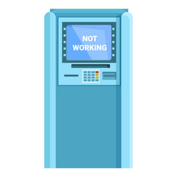 atm machine not working showing error message vector image