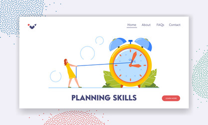 Planning skills landing page template deadline vector