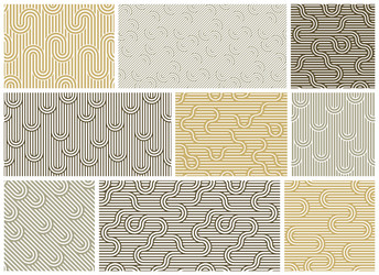 seamless lines patterns set stripy geometric vector image