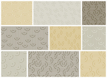 seamless lines patterns set stripy geometric vector