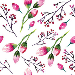 watercolor painting with rose flowers seamless Vector Image