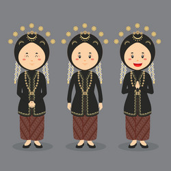 central java character with various expression vector image