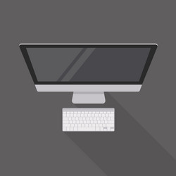 Computer Desktop with Keyboard vector image