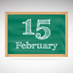 february inscription in chalk on a blackboard vector