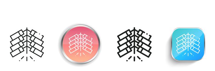 fireworks icon thin linear regular and button vector image