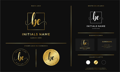 Handwriting letter e b initial logo Royalty Free Vector