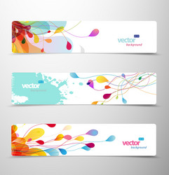 set of abstract colorful web headers vector image