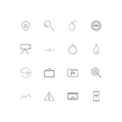 web linear thin icons set outlined simple vector image