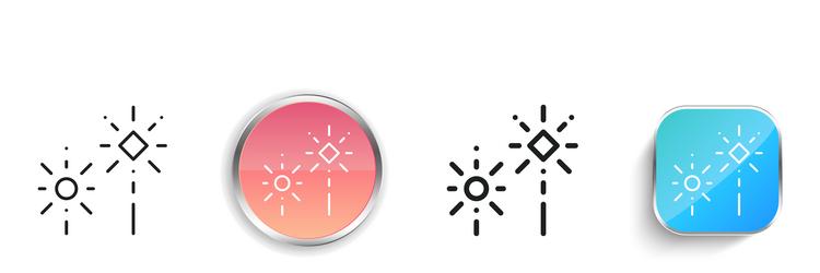 fireworks icon thin linear regular and button vector image