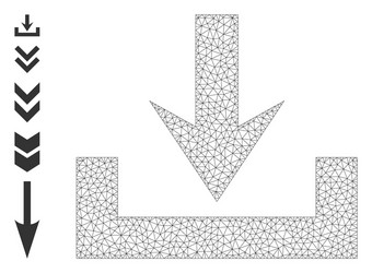 polygonal net downloads icon with simple vector image