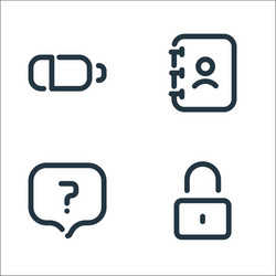 user interface line icons linear set quality vector image