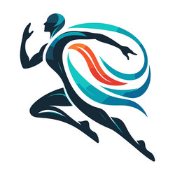 dynamic and stylized of a runner in motion vector image