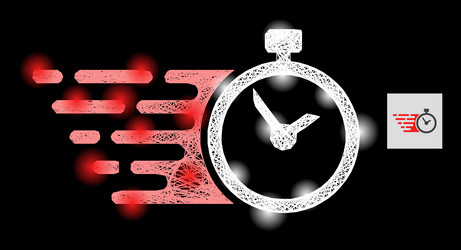 glossy net mesh time with light spots vector image