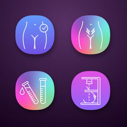 Gynecology app icons set vector