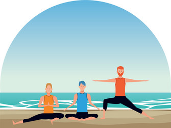 Men yoga poses Royalty Free Vector Image - VectorStock