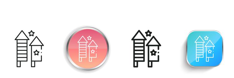 fireworks icon thin linear regular and button vector image