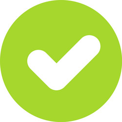 icon of green check mark or tick for ok accept vector