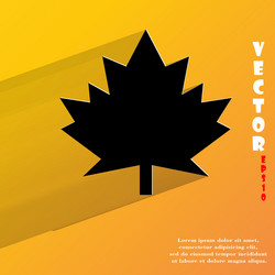 Maple leaf flat modern web button with long shadow vector