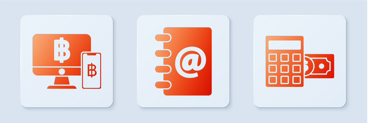 set address book computer monitor with mobile vector image
