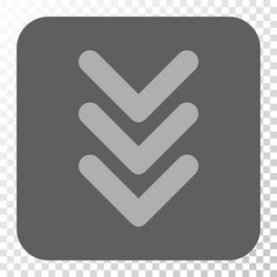 triple arrowhead down rounded square button vector image