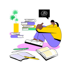 worries before exams isolated cartoon vector