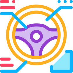 drive wheel characteristics icon outline vector