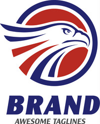 Eagle Head Logo with Circle Vector Image