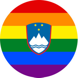 Slovenian LGBT Pride Flag Round Icon Vector Image