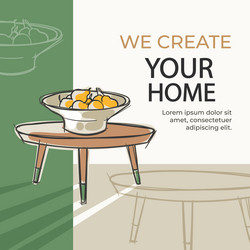 Hand drawn interior design infographic Royalty Free Vector